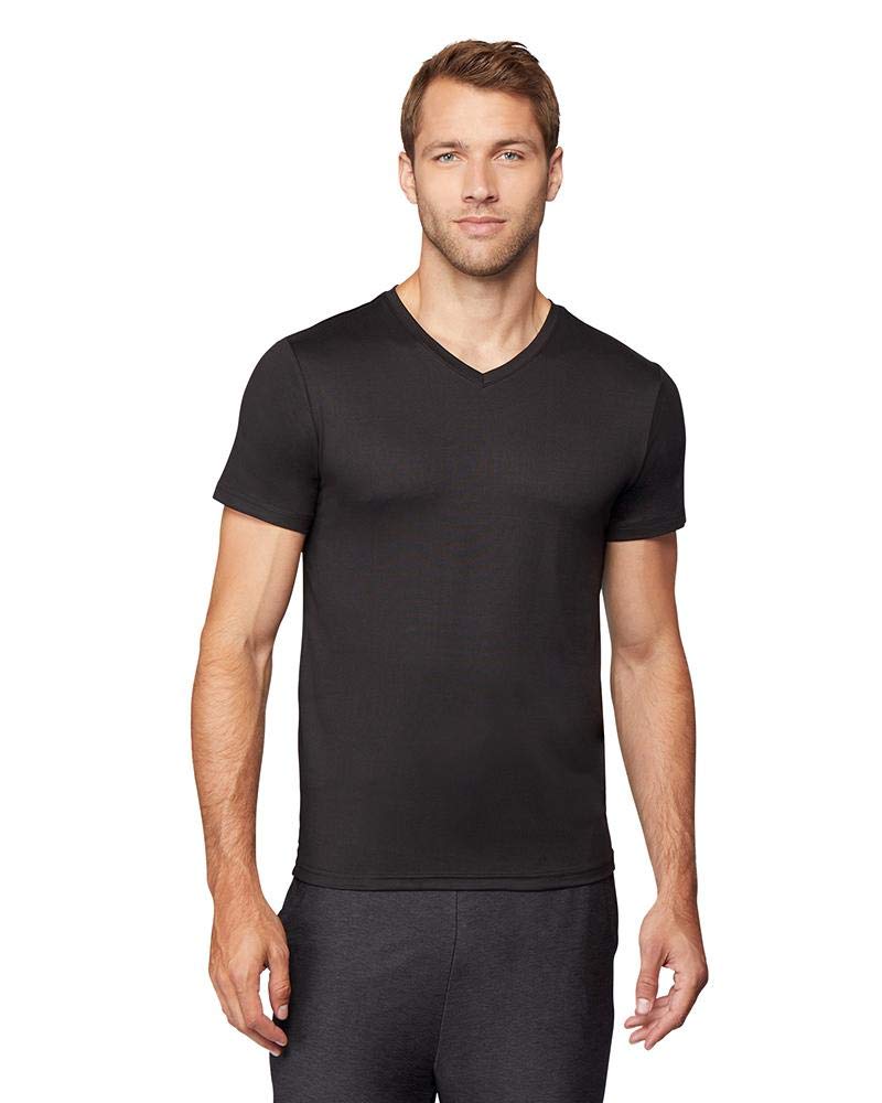 32 Degrees Mens Cool Quick Dry Active Lounge Basic Vneck T-Shirt, Black, Medium - Image 1