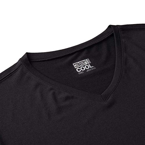 32 Degrees Mens Cool Quick Dry Active Lounge Basic Vneck T-Shirt, Black, Medium - Image 2