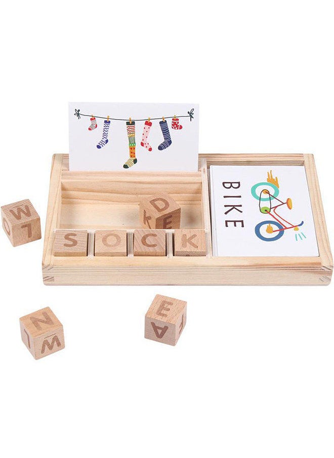Generic - Wooden Spelling Words Game Matching Letter Game Alphabet Learning Game Montessori Puzzle STEM Early Educational Toy for Age 4-6 Boys & Girls - Image 1