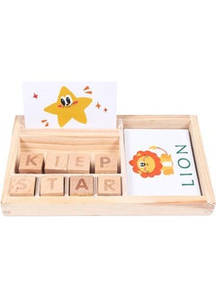 Wooden Spelling Words Game Matching Letter Game Alphabet Learning Game Montessori Puzzle STEM Early Educational Toy for Age 4-6 Boys & Girls