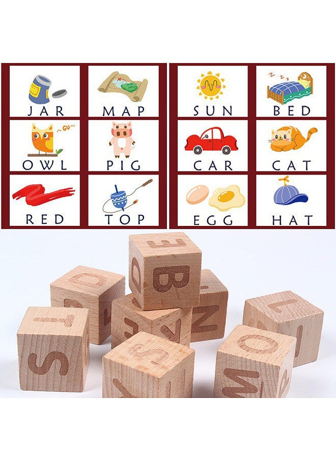 Generic - Wooden Spelling Words Game Matching Letter Game Alphabet Learning Game Montessori Puzzle STEM Early Educational Toy for Age 4-6 Boys & Girls - Image 1
