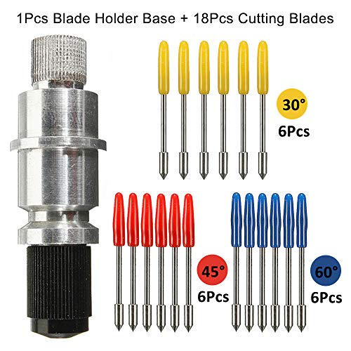 CJRSLRB CB09 Graphtec Blade Holder Base with 18Pcs Cutting Blades (30/45/60 Degree) for Silhouette Cameo 1 2 3/Portrait/Curio/Graphtec 6000/CE 5000-60 Plotter - Image 4