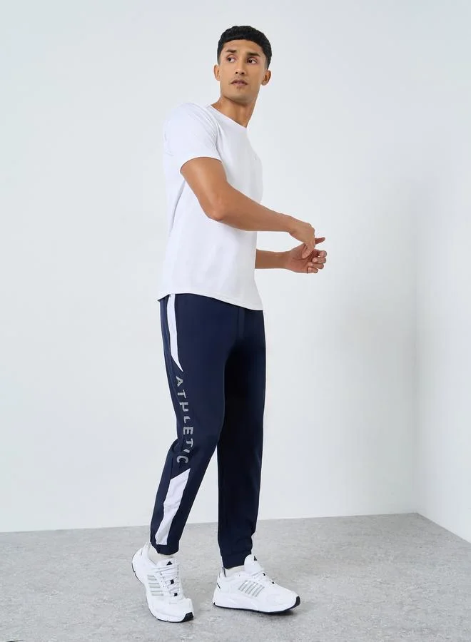 Styli Active Regular Fit Joggers with Side Panel and Print Detail