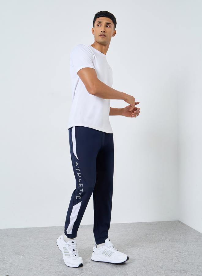Styli Active Regular Fit Joggers with Side Panel and Print Detail - Image 2
