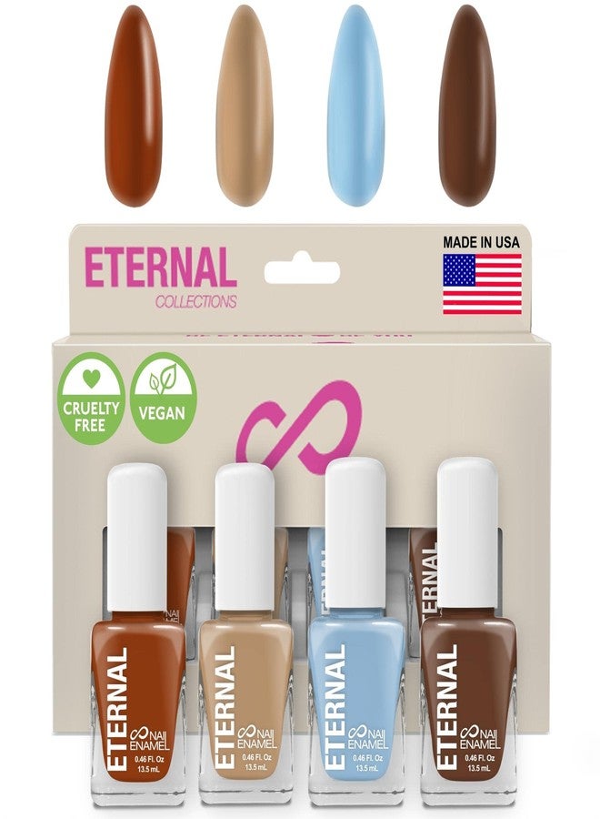 Eternal Nail Polish Set 4 Piece Kit: Long Lasting, Quick Dry and Cruelty Free. Made in USA - 0.46 Fluid Ounces Each (Cote D' Azur) - Image 1