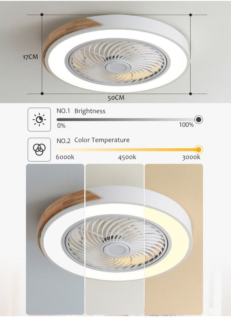 Goeco - 50cm Wood Fans Light with Remote Control - Image 1