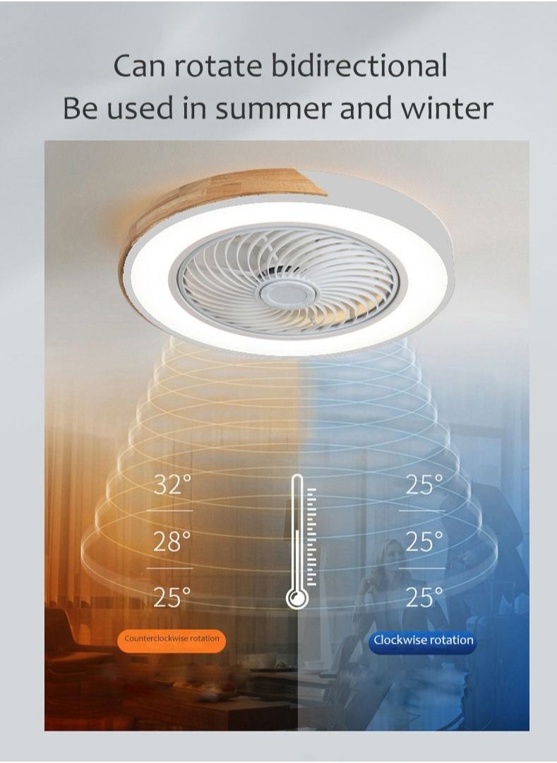 Goeco - 50cm Wood Fans Light with Remote Control - Image 1