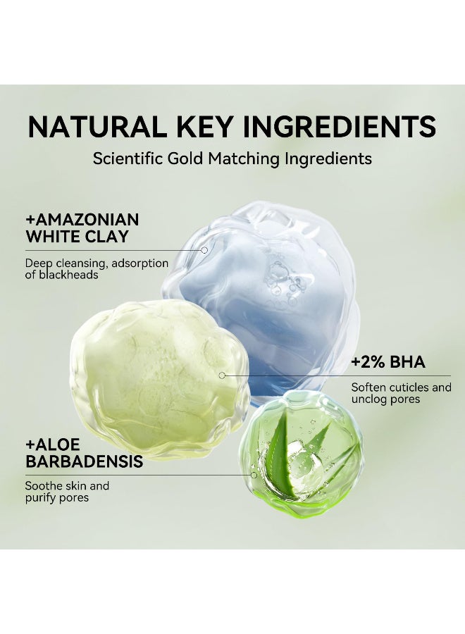 لان بينا مزيل الرؤوس السوداء الجديد 2.0، شرائط مسام الأنف النباتية، قناع تقشير عميق التنظيف مع حمض الساليسيليك، طين أبيض أمازوني، 60 قطعة من شرائط الأنف لإزالة الرؤوس السوداء من الوجه 30 جم - Image 4