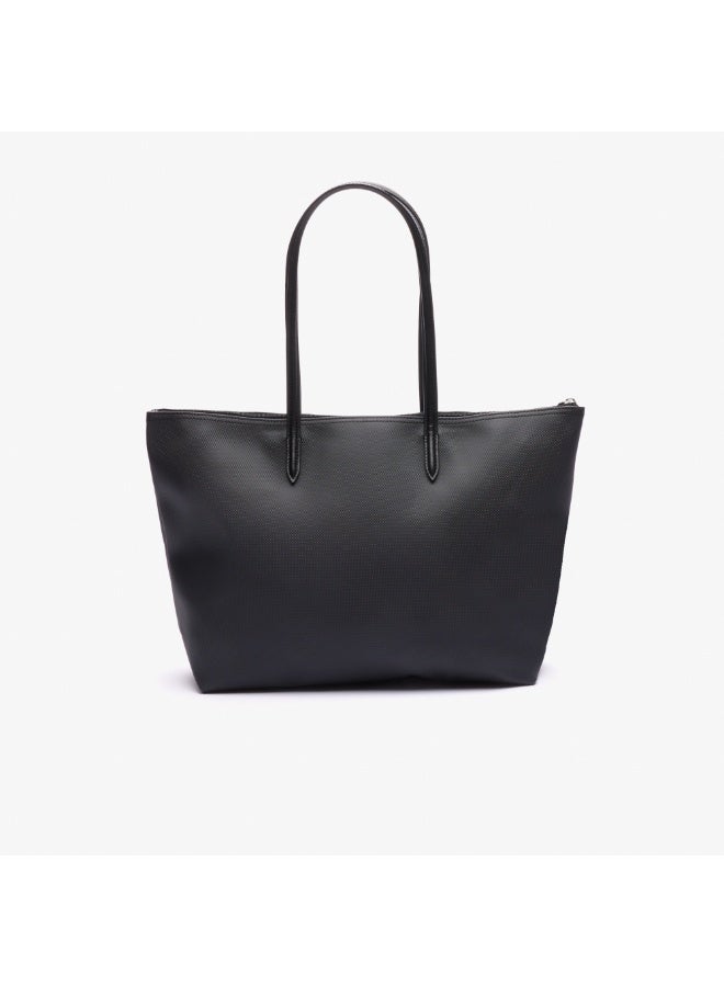 لاكوست مفهوم لاكوست للمرأة L12.12 الأزياء متعددة الاستعابات سعة كبيرة الحجم سحابة اليد حقيبة الكتف حقيبة حقيبة كبيرة الأسود الكبير 45cm * 30cm * 12cm - Image 5