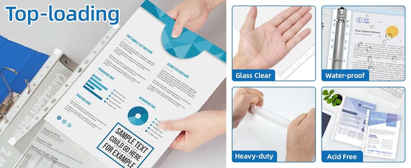 Sheet Protectors, U Shape, A4, 50 Micron, 100 Pcs/Pack - Image 2