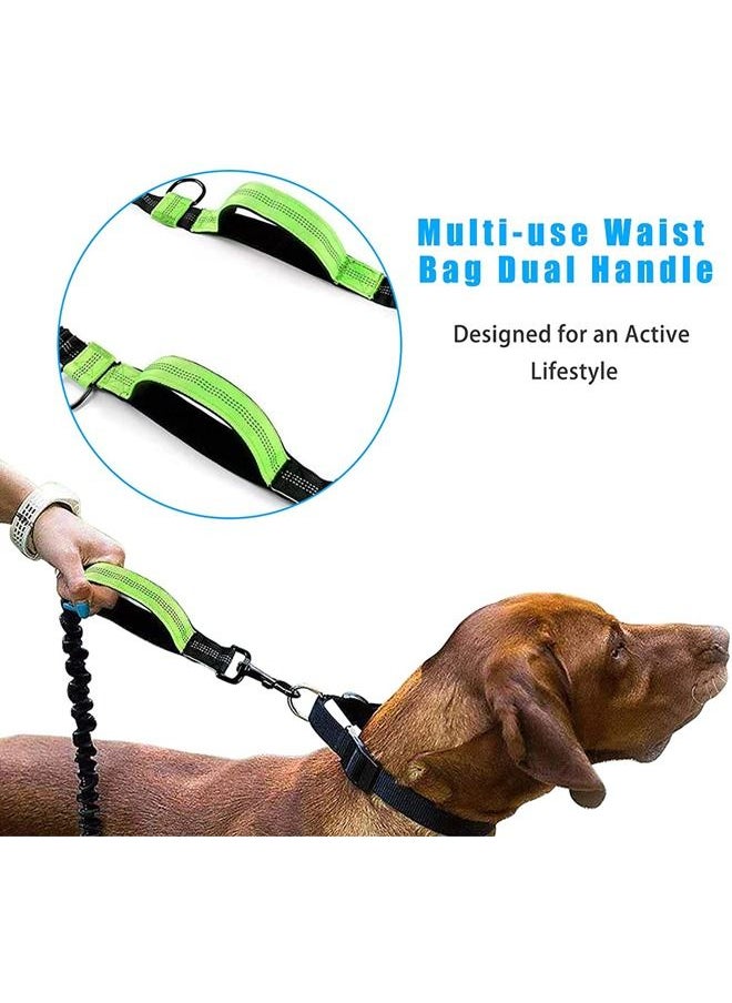 Neostyle Hands Free Shock Absorbing Elastic Dog Leash Green