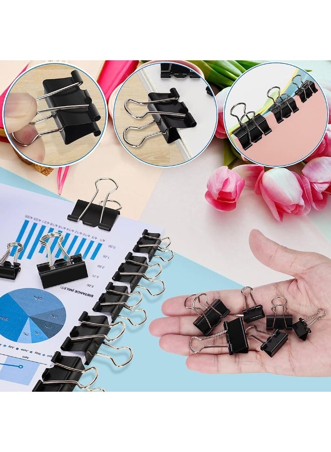 340 Pcs Loose Leaf Folder, Black Long Tail Clip, Metal Long Tail Clip, Paper Clip, Paper Clip, Office Assistant,Black - Image 3