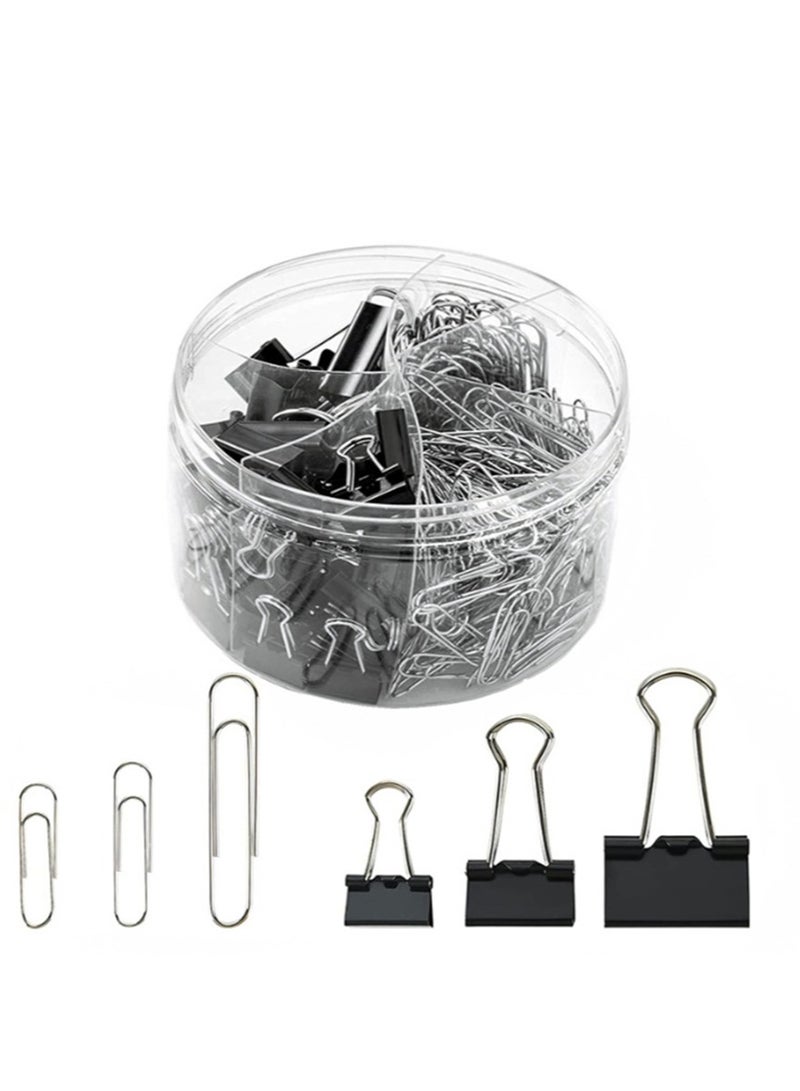 340 Pcs Loose Leaf Folder, Black Long Tail Clip, Metal Long Tail Clip, Paper Clip, Paper Clip, Office Assistant,Black - Image 1