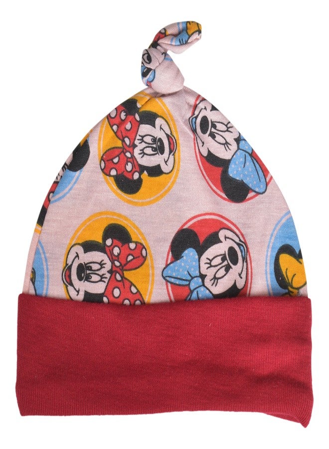 Mummamia Unisex Mickey & Friends Print Cap with Booties and Mittens (Red, 0-6 Months) - Image 4
