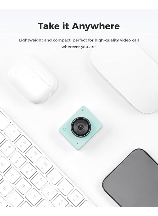OBSBOT كاميرا ويب Meet 2-4K لجهاز الكمبيوتر باللون الأخضر الشفاف، صغيرة الحجم، قوية في الرؤية - Image 5