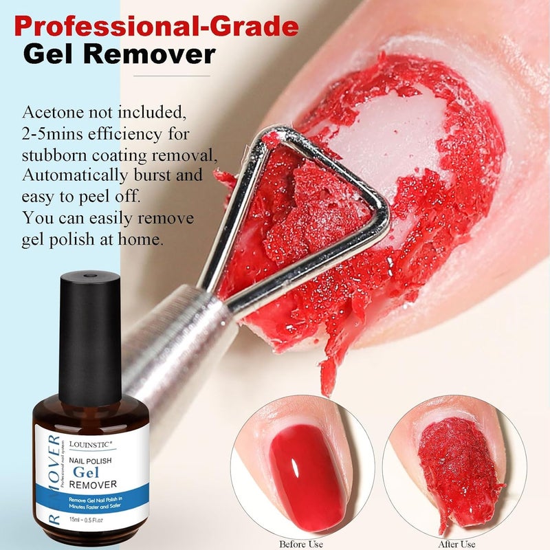 LOUINSTIC Gel Polish Remover, Gel Remover Kit Includes Cuticle Oil for Nail & Nail Polish Remover Tool No Soaking or Wrapping Removes Gel Polish in 2-5 Minutes - Image 3