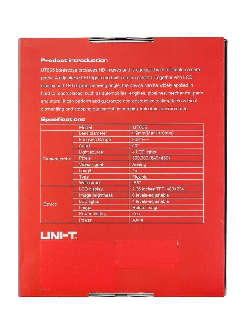 null - UNI-T  Borescope Probe length 1m TFT Screen 2.4 inch - Image 1