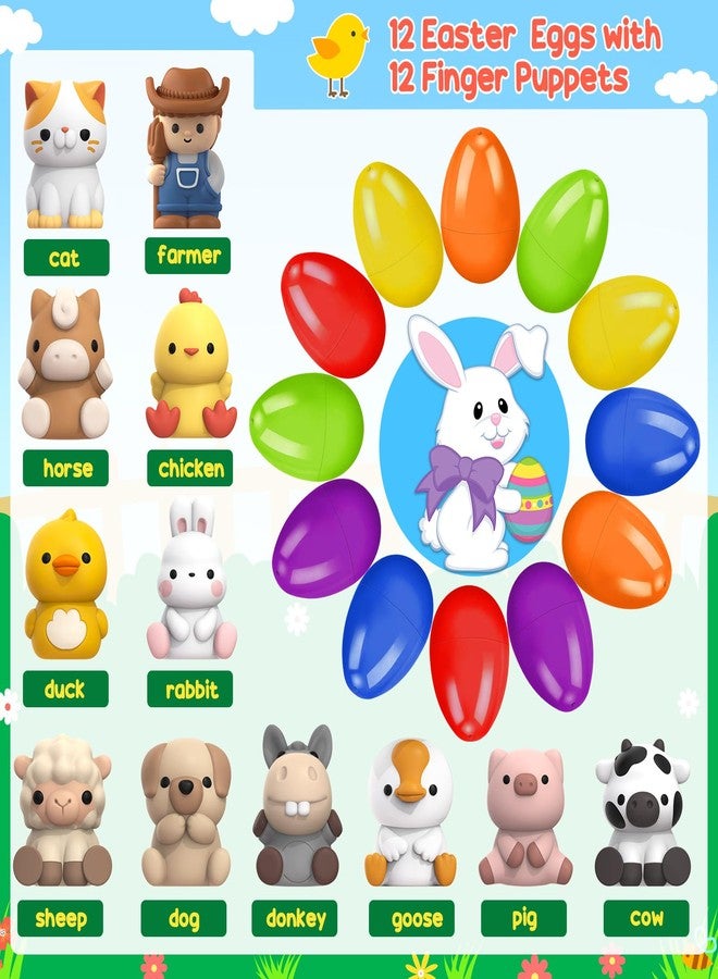 AuroTops 12 PCS Easter Eggs with Finger Puppets, Easter Basket Stuffers with Toys Inside for Hunt Easter Goodie Bag Fillers Classroom Prize Rewards, Easter Party Favors for Kids Boys Girls - Image 3