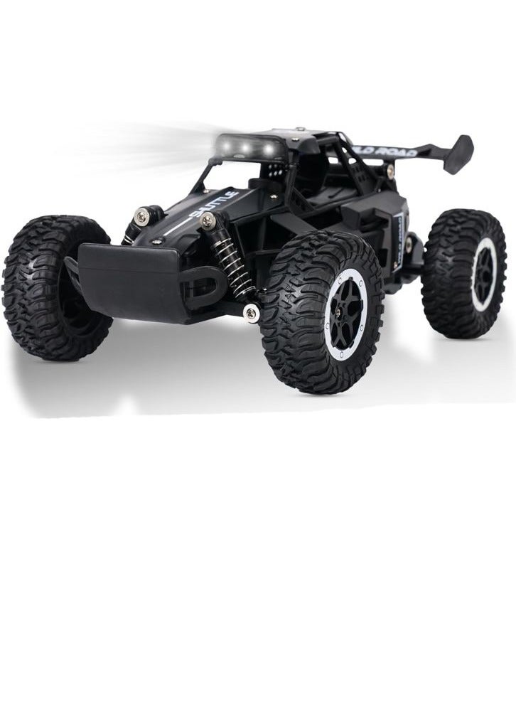 HALAMODO 1:16 RC Alloy High-Speed Car Model, 2.4G Off-Road Monster Truck, Racing Toy With Lights, Perfect Gift For Boys Kids Birthday ，Black，26 cm*13 cm*16 cm - Image 2