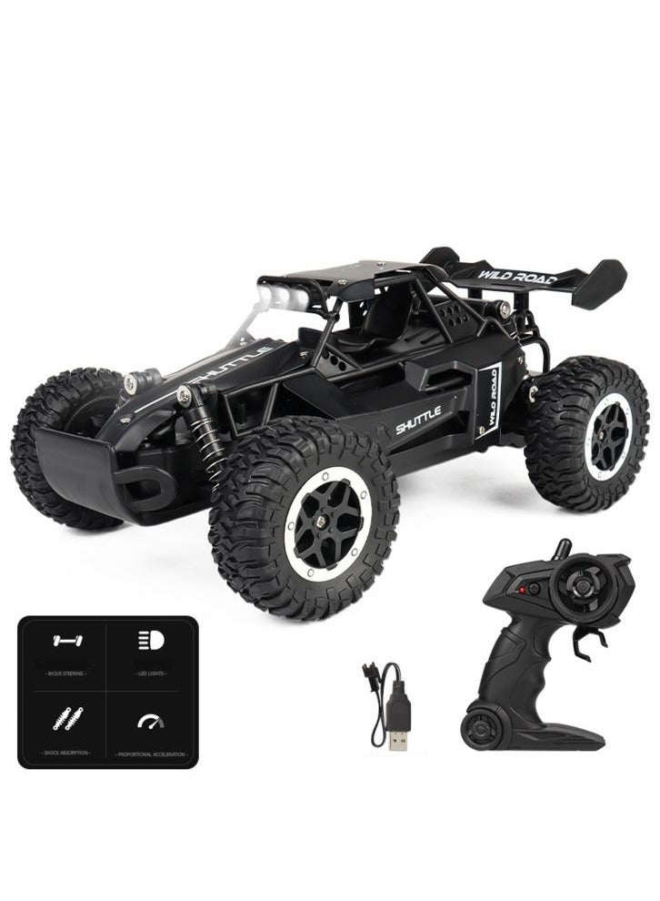 HALAMODO 1:16 RC Alloy High-Speed Car Model, 2.4G Off-Road Monster Truck, Racing Toy With Lights, Perfect Gift For Boys Kids Birthday ，Black，26 cm*13 cm*16 cm - Image 1
