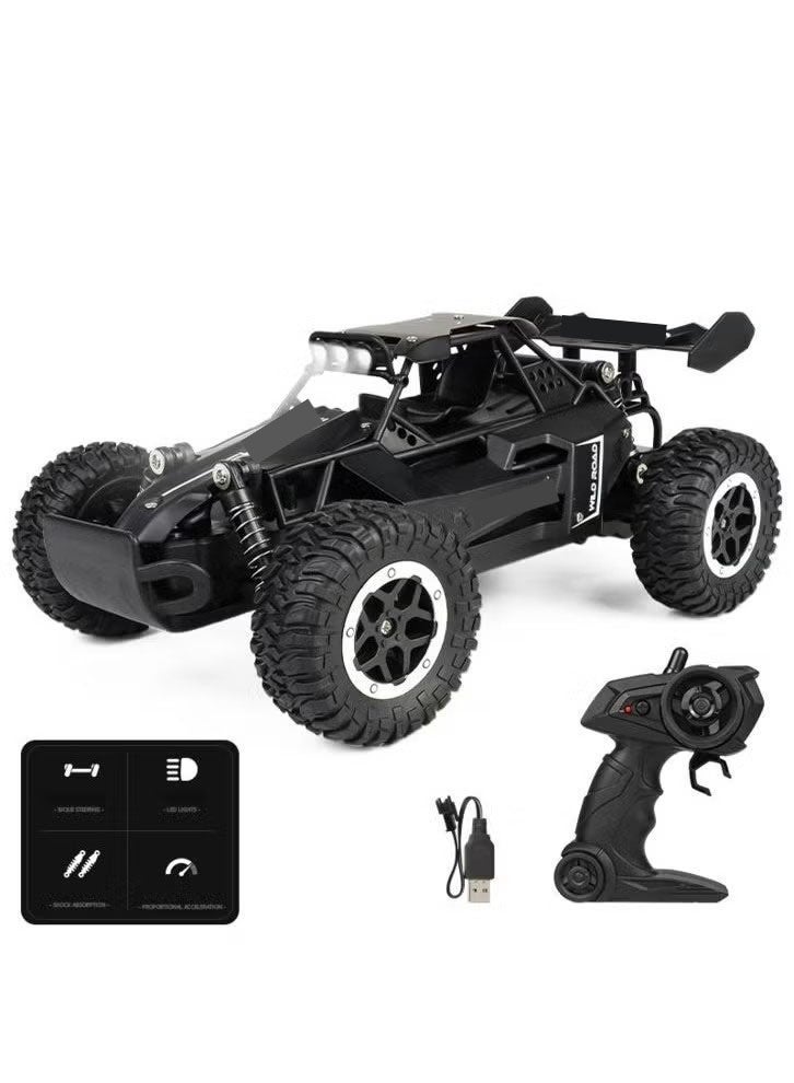 Halamodo 1:16 RC Alloy High-Speed Car Model, 2.4G Off-Road Monster Truck, Racing Toy With Lights, Perfect Gift For Boys Kids Birthday ，Black，26 cm*13 cm*16 cm - Image 1