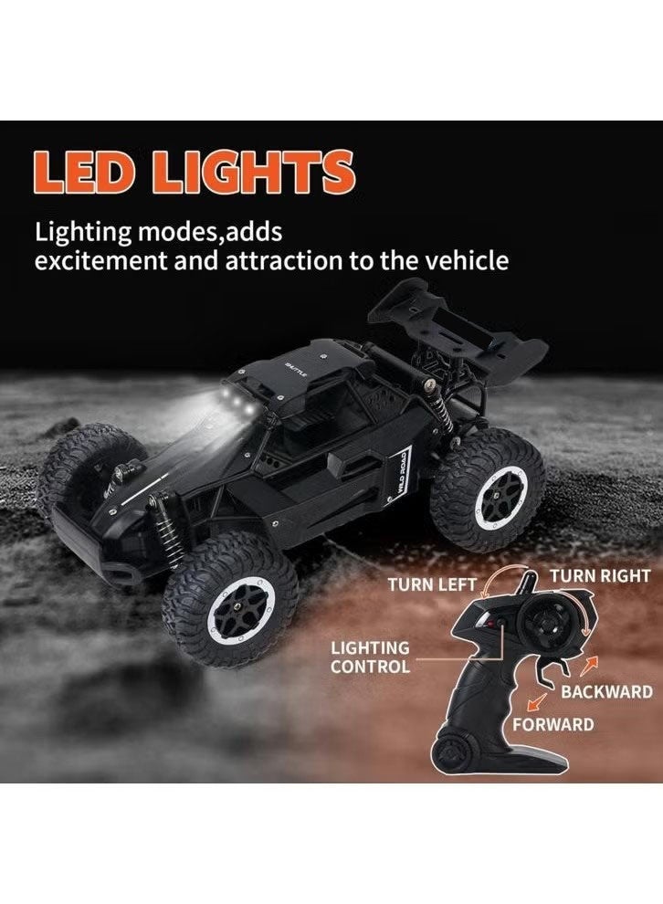 Halamodo 1:16 RC Alloy High-Speed Car Model, 2.4G Off-Road Monster Truck, Racing Toy With Lights, Perfect Gift For Boys Kids Birthday ，Black，26 cm*13 cm*16 cm - Image 5