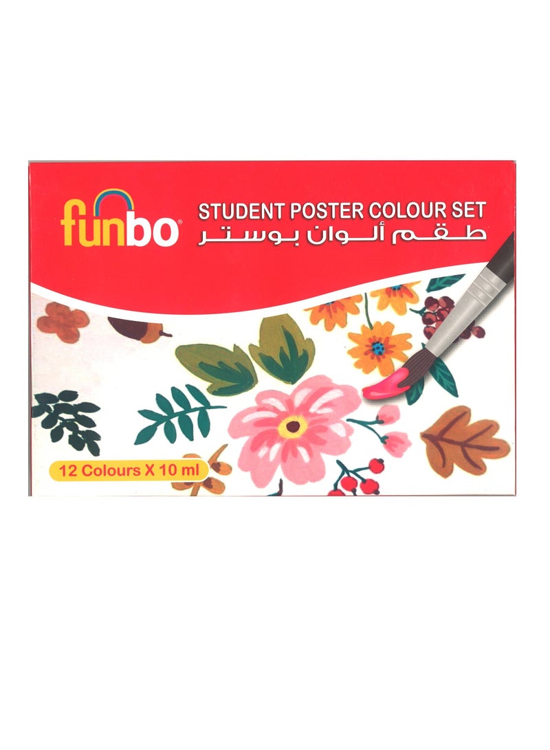 Funbo 12-Piece Student Poster Colour Set Multicolour - Image 2