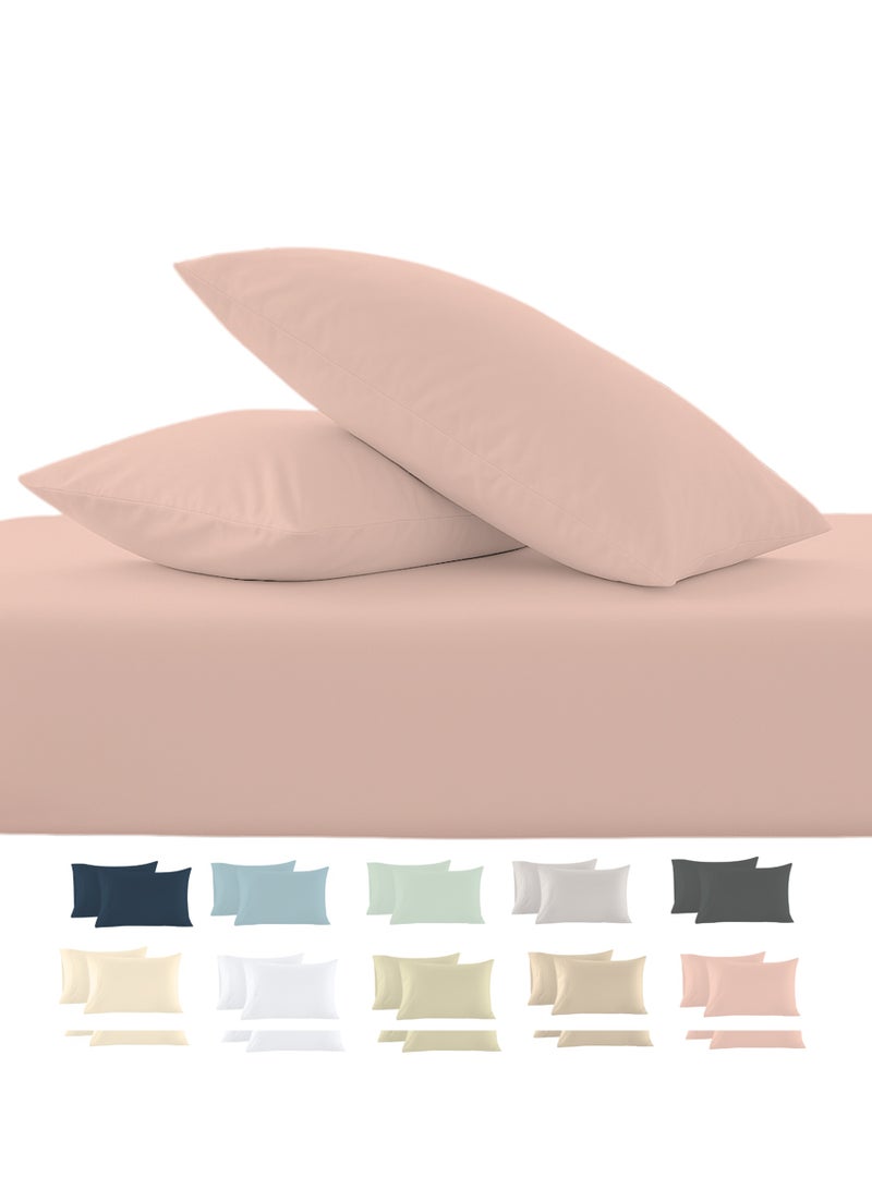 كلاود سكيب لينين Cloud Scape Linen 600 Thread Count Egyption Cotton 2 Pillowcases Set (Standard, Sepia Rose) - Image 1
