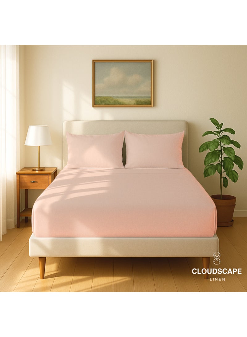 كلاود سكيب لينين Cloud Scape Linen 600 Thread Count Egyption Cotton 2 Pillowcases Set (Standard, Sepia Rose) - Image 2