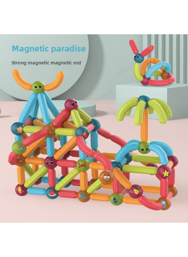 Magnetic Stick Early Education Disassembly Magnetic Piece Children's Educational Assembly Creative Variety Magnet Building Blocks Toy Generation-Color:8234 Magnetic Rod 102PCs - Image 2