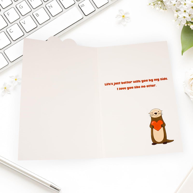 GoClimber Happy Birthday Gifts Cards for Husband Wife Fiance Boyfriend Girlfriend, Funny Birthday Card with Stickers for Men Women Him Her, Cute Otter Gifts - Image 2