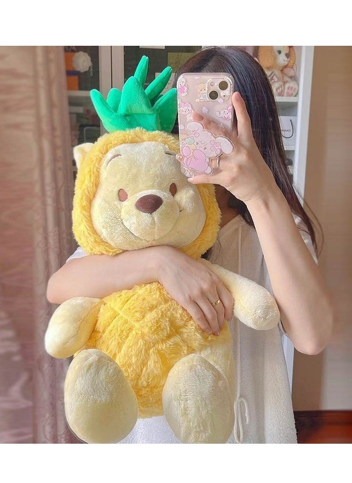 Pineapple Winnie the Pooh doll plush toy bear puff Winnie the Pooh doll throw pillow for girls holiday gift (25cm) - Image 2