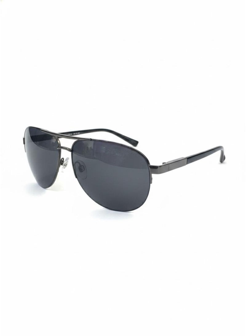 REX Men's sunglasses with a lightweight metal frame, black and silver color 13864 - Image 1