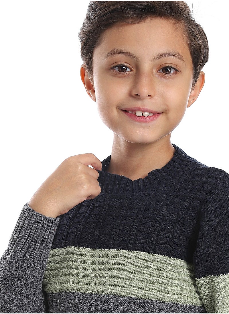 Caesar - Wool Boys Pullover With Multi Design - Image 1