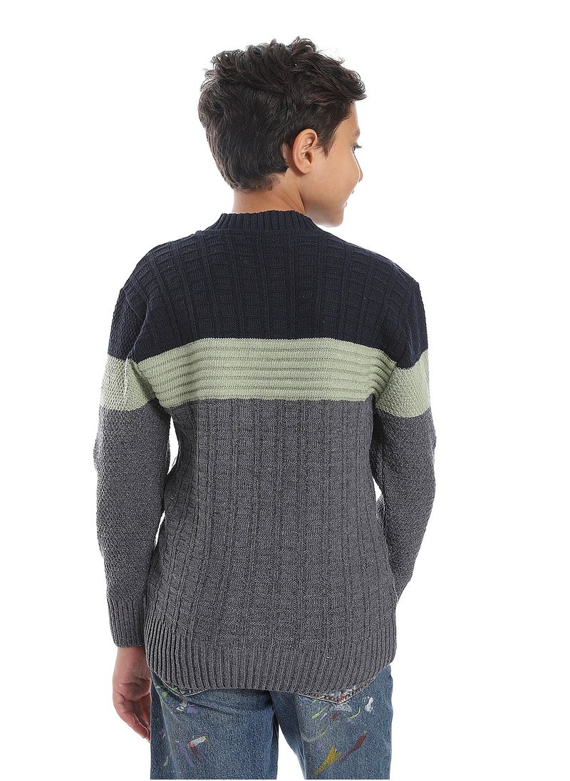 Caesar - Wool Boys Pullover With Multi Design - Image 1