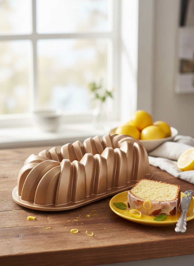 PROCILA Aluminium Granite Non-Stick Braided Toast Mould Pan Beige 30.6x14.1cm - Image 1