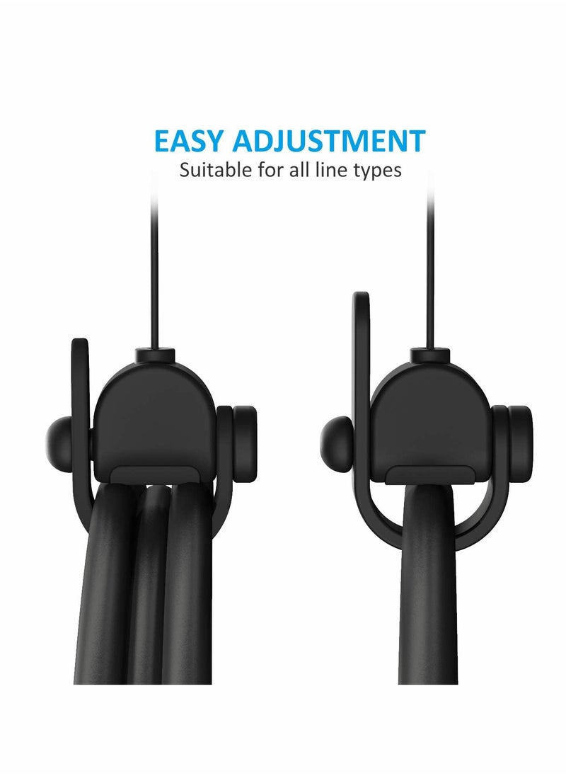 Excefore - VR Cable Management System, Ceiling Hooks with Retractable Carabiner, Retractable Ceiling Pulley System for Oculus Quest/Quest 2/HTC Vive/Vive Pro/Oculus Rift/Rift S[3 Packs,Black] - Image 1
