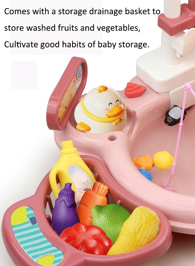 Children's dishwashing playset Dishwasher toys Fishing toys Vegetable washing sink Kitchen toys Situational simulation toys  - Image 5