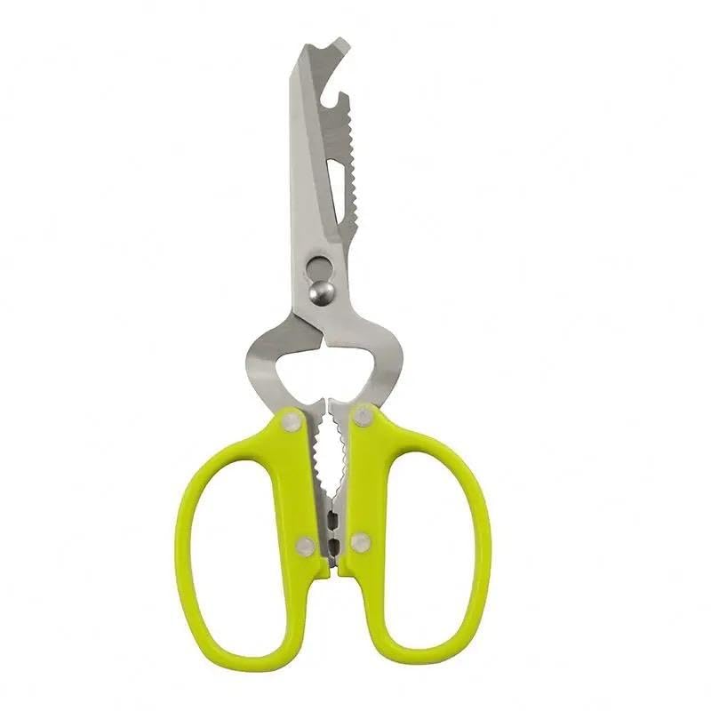 MVM Enterprise Multifunctional Kitchen Scissor Stainless Steel Shears Heavy Duty Culinary 7 in 1 Household Scissors with Magnetic Holder for Chicken Fish Cutting Cutter Opener Slicer Pack of 1 - Image 1