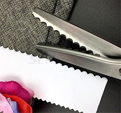 KimDaro Pinking Shears Set, 9.2 Inches Handled Professional Stainless Steel Dressmaking Sewing Craft Scissors Zig Zag Scissors (Scalloped, 3mm) - Image 3