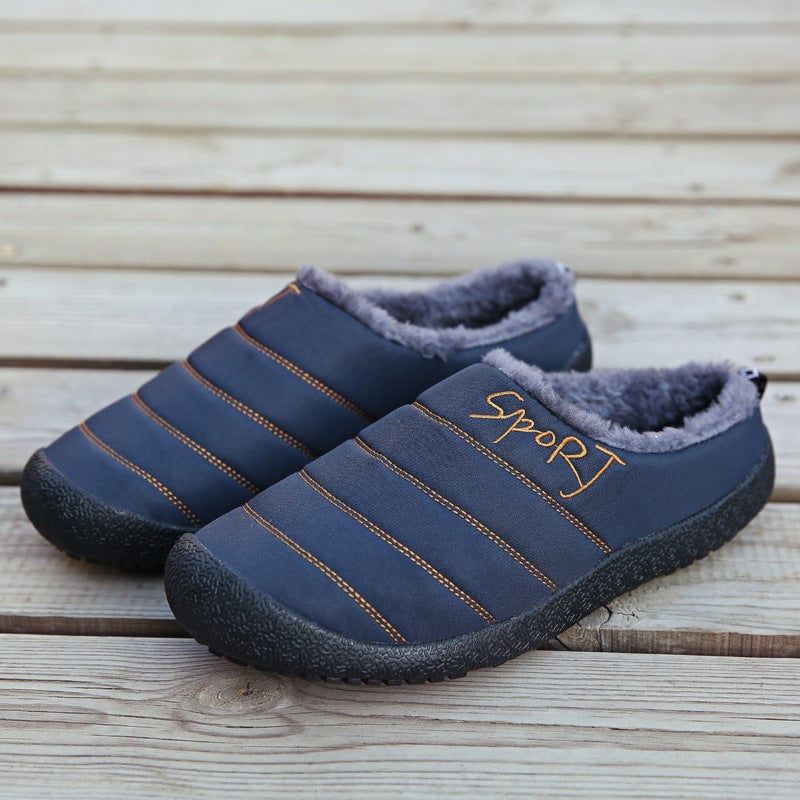 Men and Women''s fleece-lined Warm Cotton Shoes Indoor Casual Cotton Drag Hot Winter Wear-resistant Women''s Lightweight Cotton Shoes - Image 1