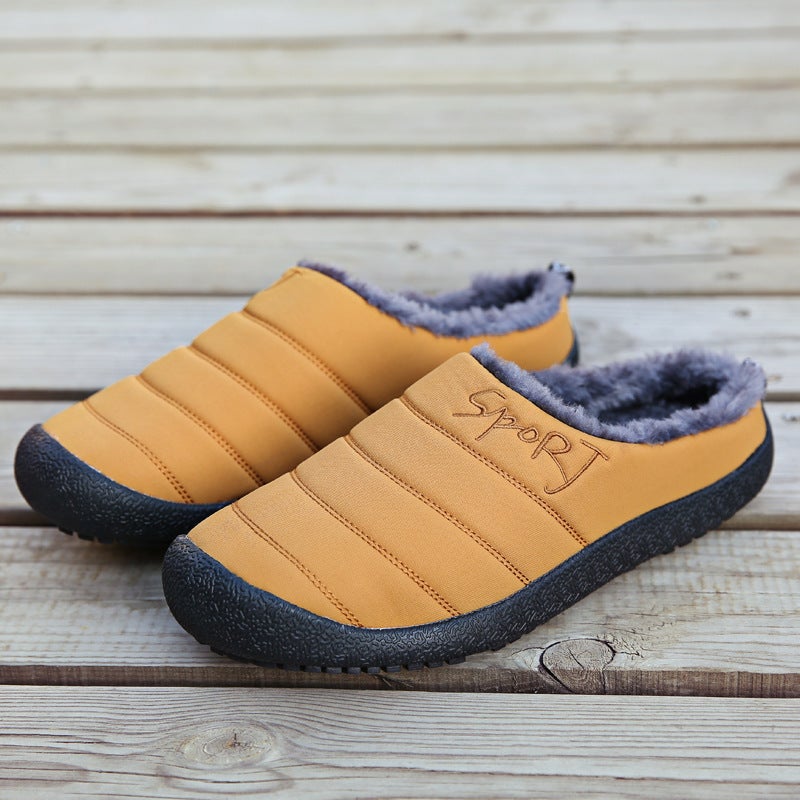 Men and Women''s fleece-lined Warm Cotton Shoes Indoor Casual Cotton Drag Hot Winter Wear-resistant Women''s Lightweight Cotton Shoes - Image 2