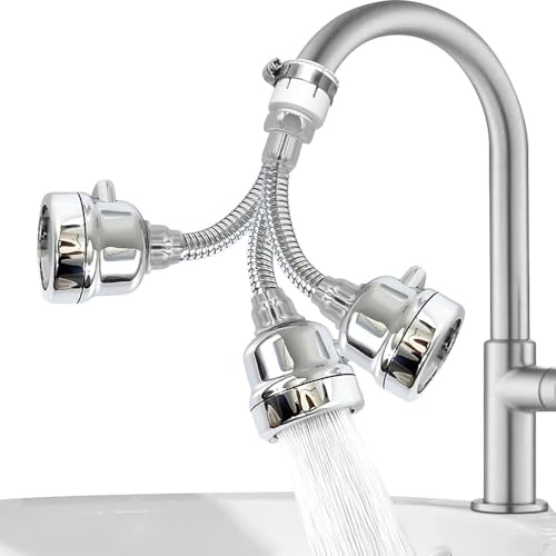 CECEFIN Premium Tap Extension for Kitchen Sink | 360° Flexible Sink Tap for Kitchen Basin | Adjustable Kitchen Tap Extender & Tap Shower | Water Saving Sink Tap Extension, 2 Mode (Silver) - Image 3