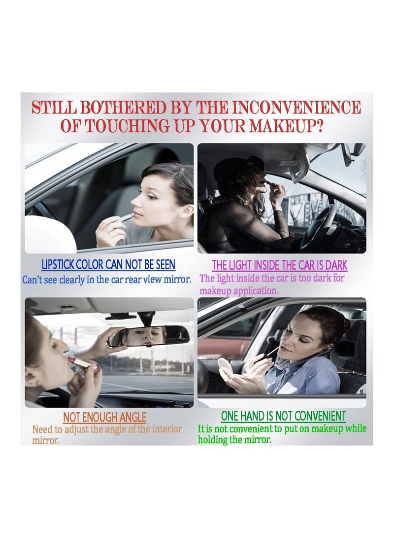 SOLARAE Car Visor Mirror, Car Visor Mirror Clip On, Rechargeable Makeup and Mirror Car Dimmable, Touch Screen, Car Visor Vanity Mirror Can Also Be a Holiday Gift, for Most Cars, Truck and SUV(White)(1 Pack) - Image 5