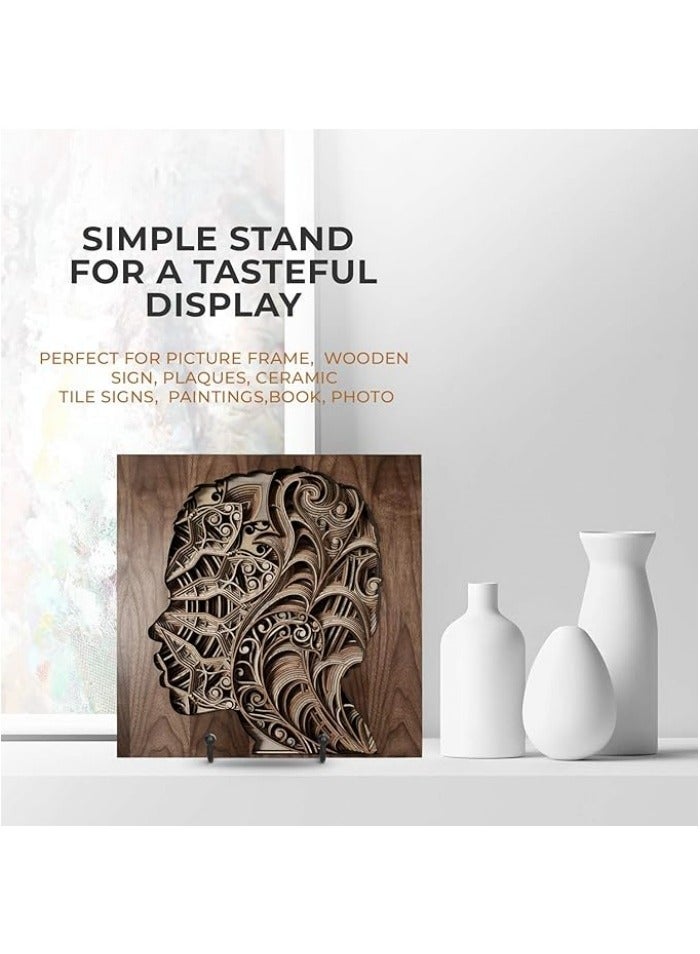 Plate Stands for Display - 6 Inch Stand + Metal Frame holder stand Picture, Decorative Plate, Book, Photo Easel (2 Pack) - Image 4