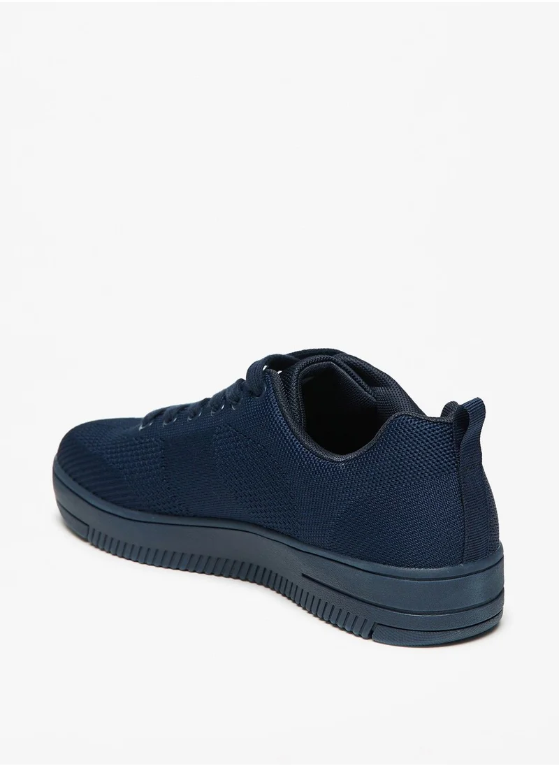 شو اكسبرس Textured Sneakers with Lace Up Closure