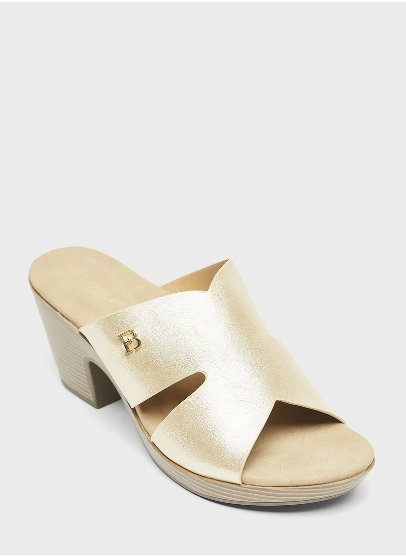 shoexpress Peep Toe Mid Heel Sandals
