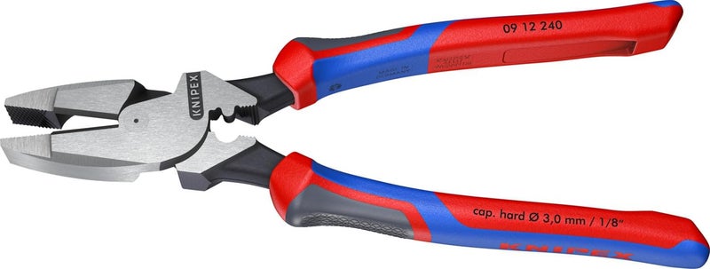 Knipex 09 12 240 9.5-Inch Ultra-High Leverage Lineman's Pliers with Fish Tape Puller and Crimper - Image 3