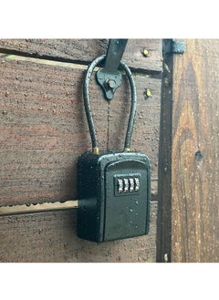 KASTWAVE Key Lock Box Portable with Removable Cable Shackle, Indoor Outdoor Waterproof 4 Digit Password Combination with Resettable Code Switch Key Lockbox for Outside Hold Spare Keys for Realtors  - Image 5