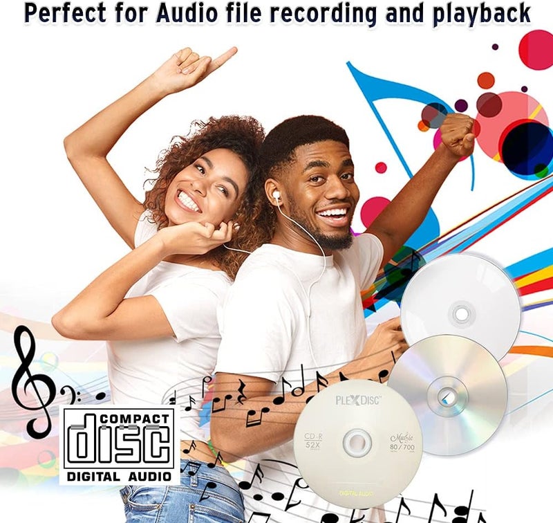 PlexDisc 100 PK 52x 700 MB Digital Audio Music CD-R Disc for Reliable Audio Recording and Playback - Image 4